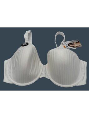 Playtex Secrets Perfectly Smooth Underwire Bra 4747 White Striped Size 36DD NWT